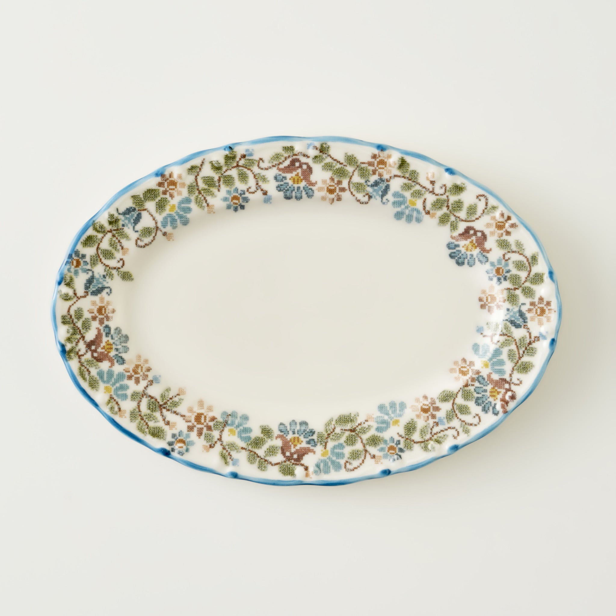 Vintage Porcelain Oval Serving Platter
