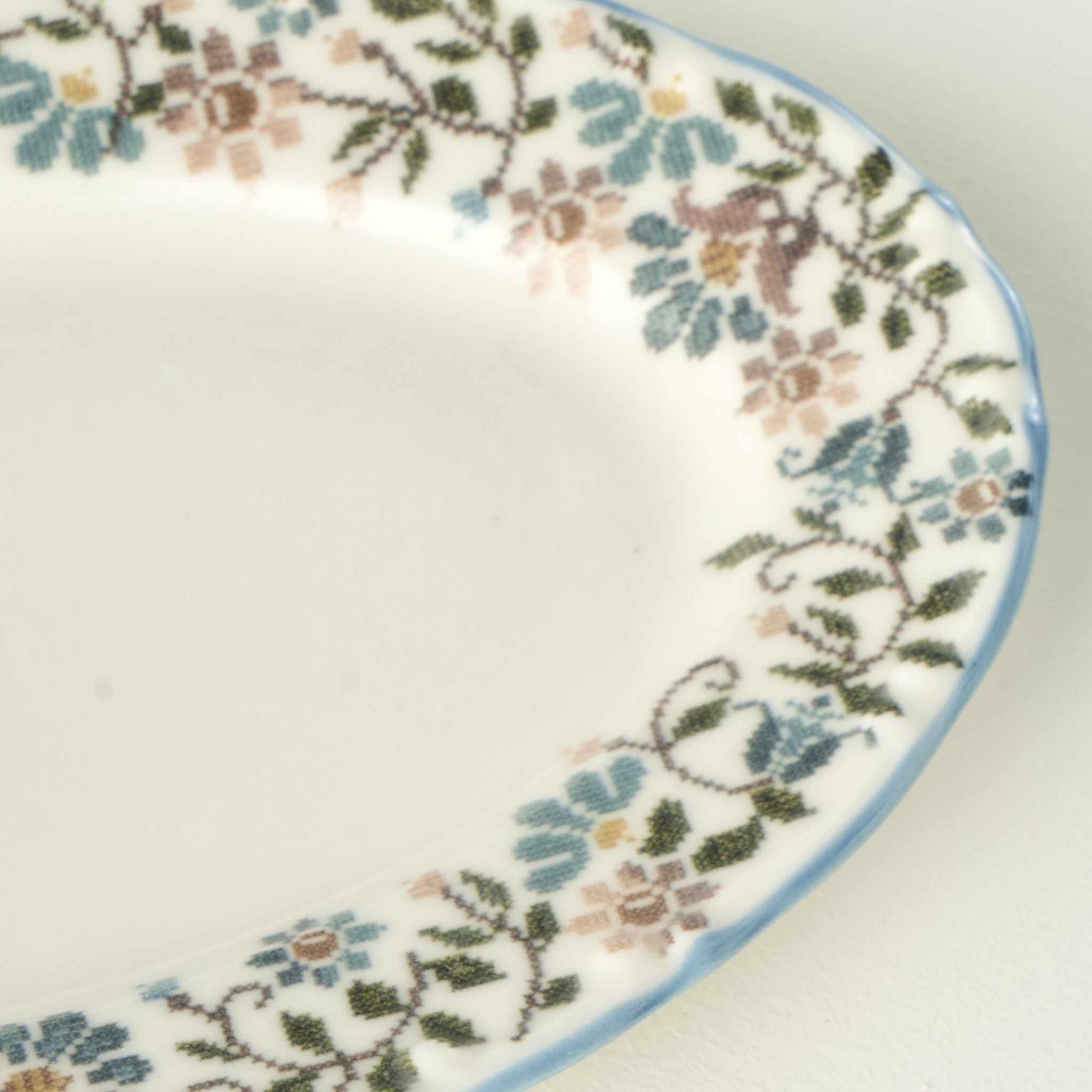 Vintage Porcelain Oval Serving Platter