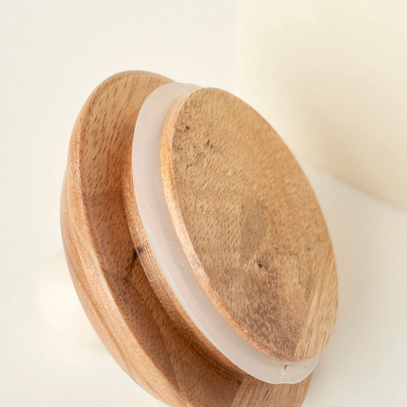 'Salt' Ceramic Jar With  Acacia Lid & Spoon