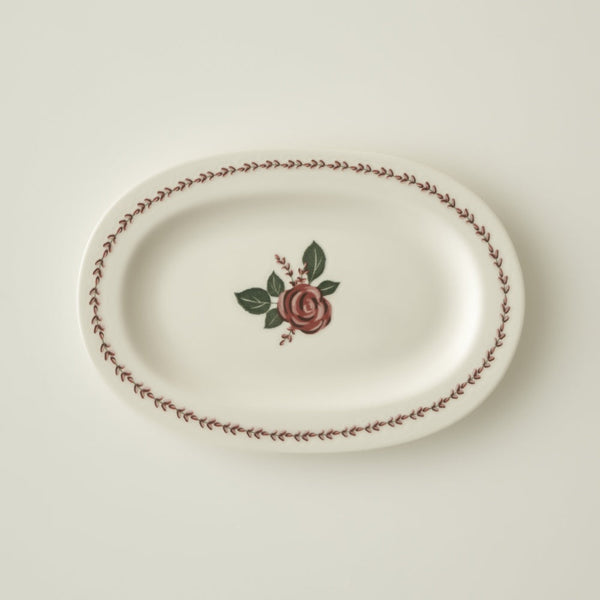 Rose Porcelain Oval Serving Platter