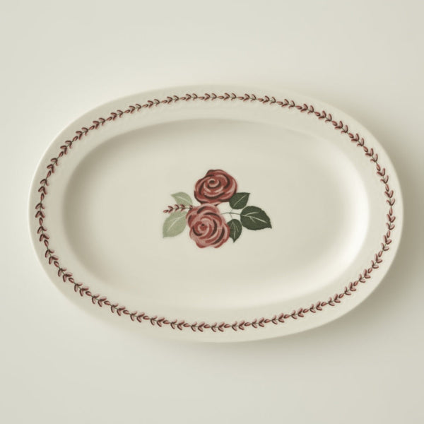 Rose Porcelain Oval Serving Platter