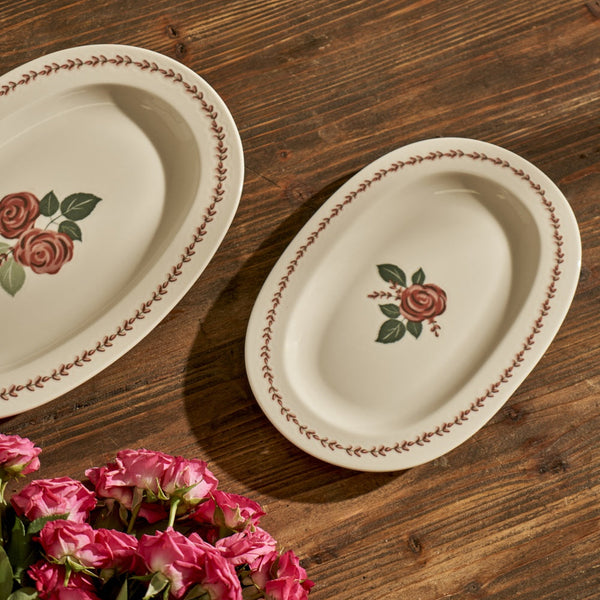 Rose Porcelain Oval Serving Platter