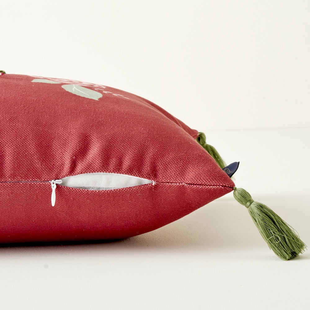 Rose Embroidered Decorative Pillow Cover additional view