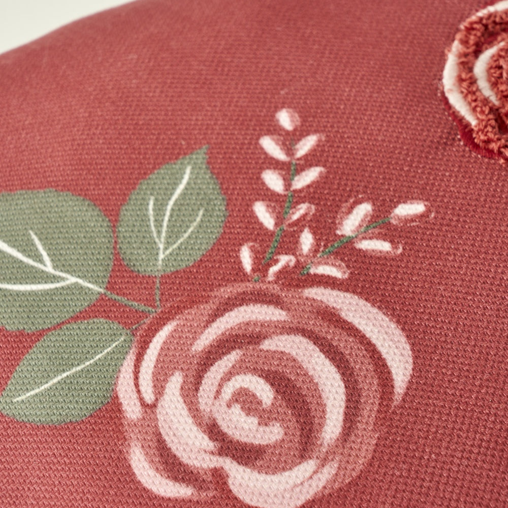 Rose Embroidered Decorative Pillow Cover additional view