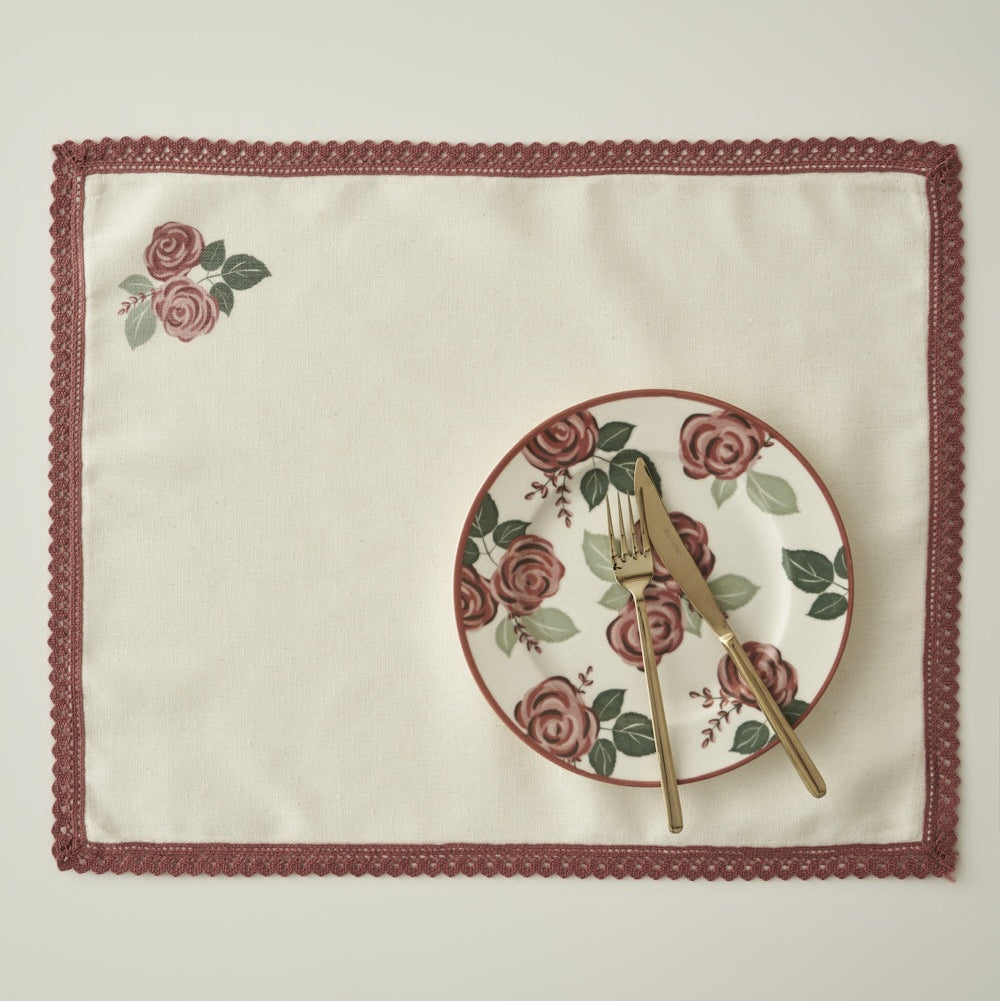 Rose Placemat with Lace Trim additional view