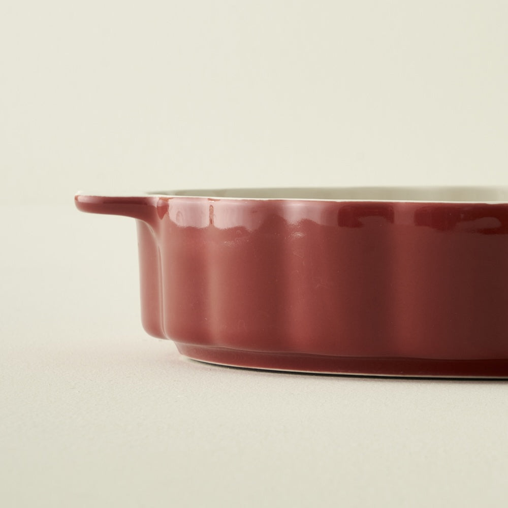 Rose Porcelain Baking Dish side view