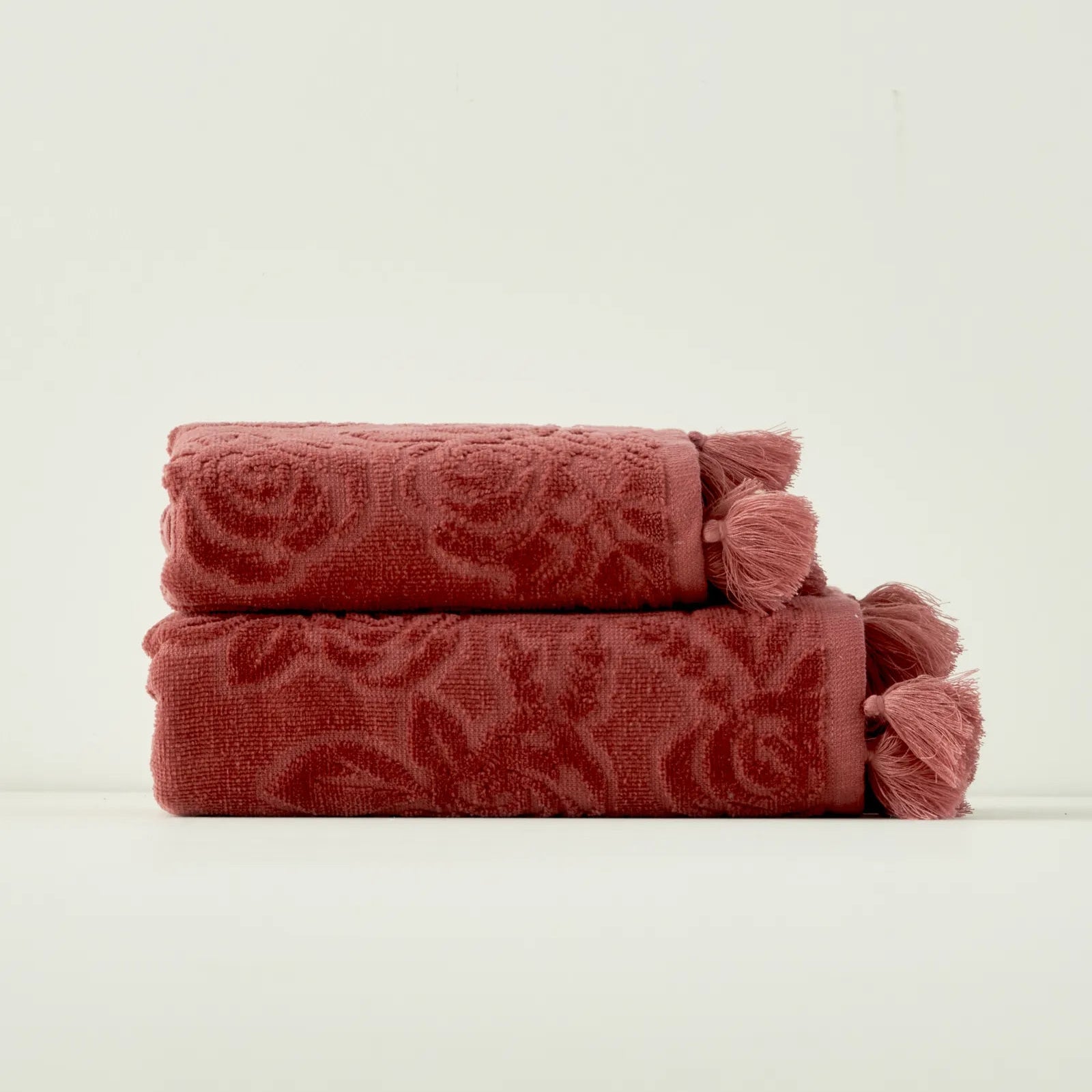 Rose Jacquard Turkish Cotton Hand Towel