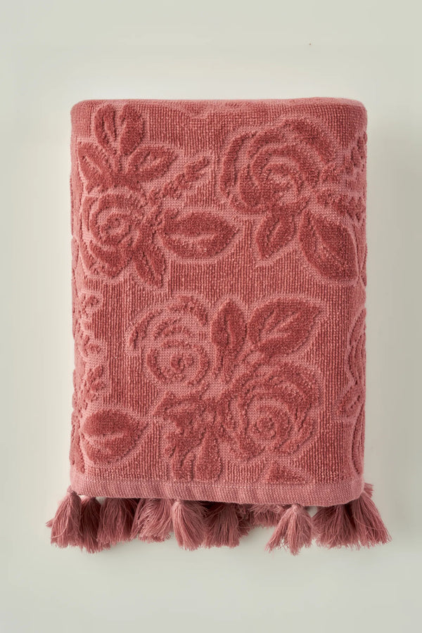 Rose Jacquard Turkish Cotton Face Towel