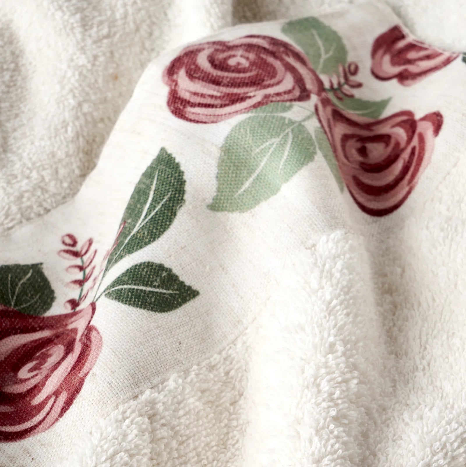 Rose Print Turkish Cotton Face Towel