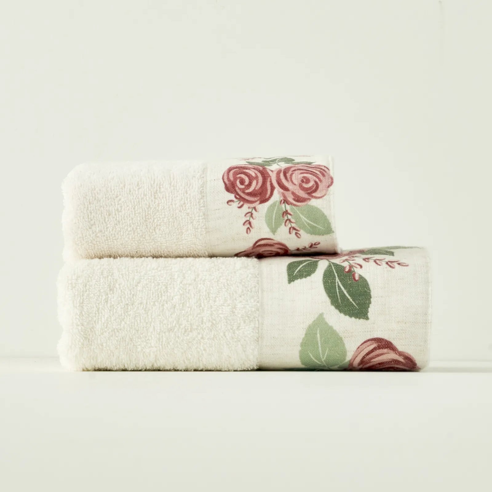 Rose Print Turkish Cotton Face Towel