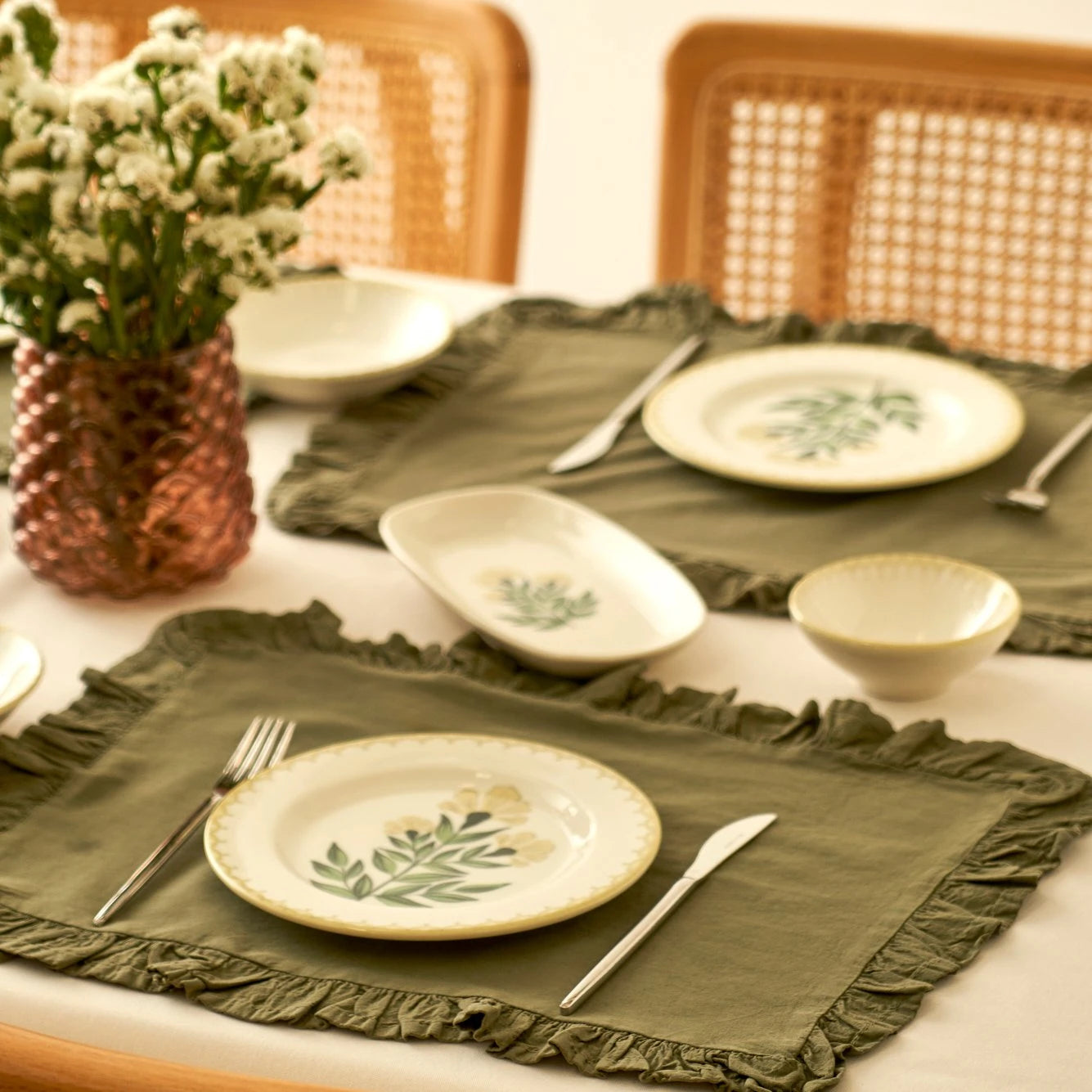 Lena Floral Motif Porcelain Breakfast Set (10 Pieces)