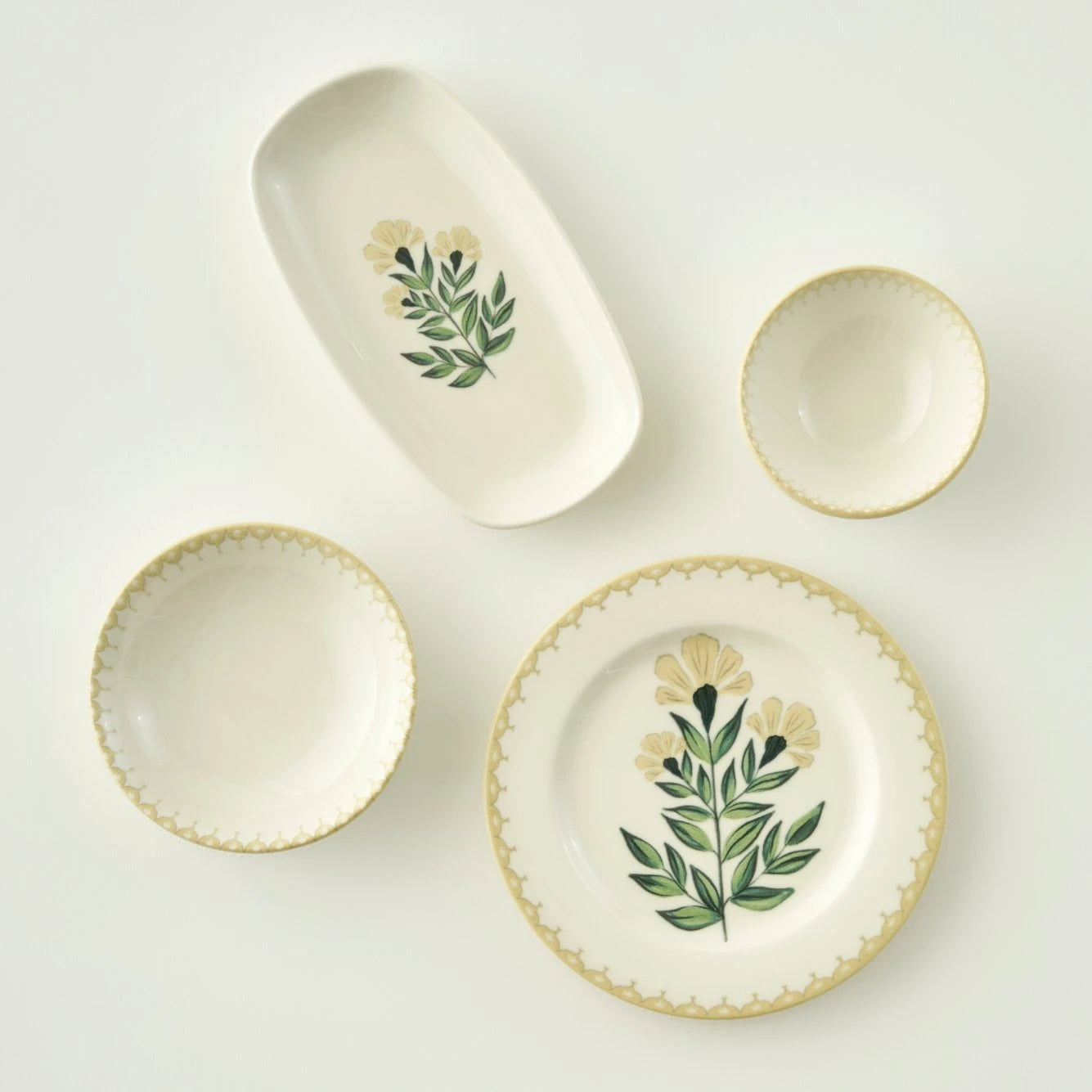 Lena Floral Motif Porcelain Breakfast Set (10 Pieces)
