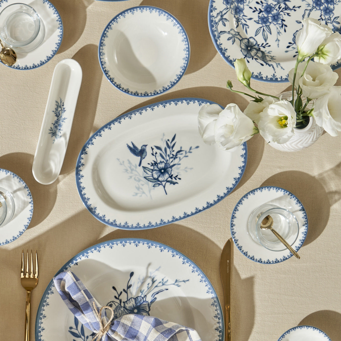 Bleu Blanc Porcelain Olive Tray