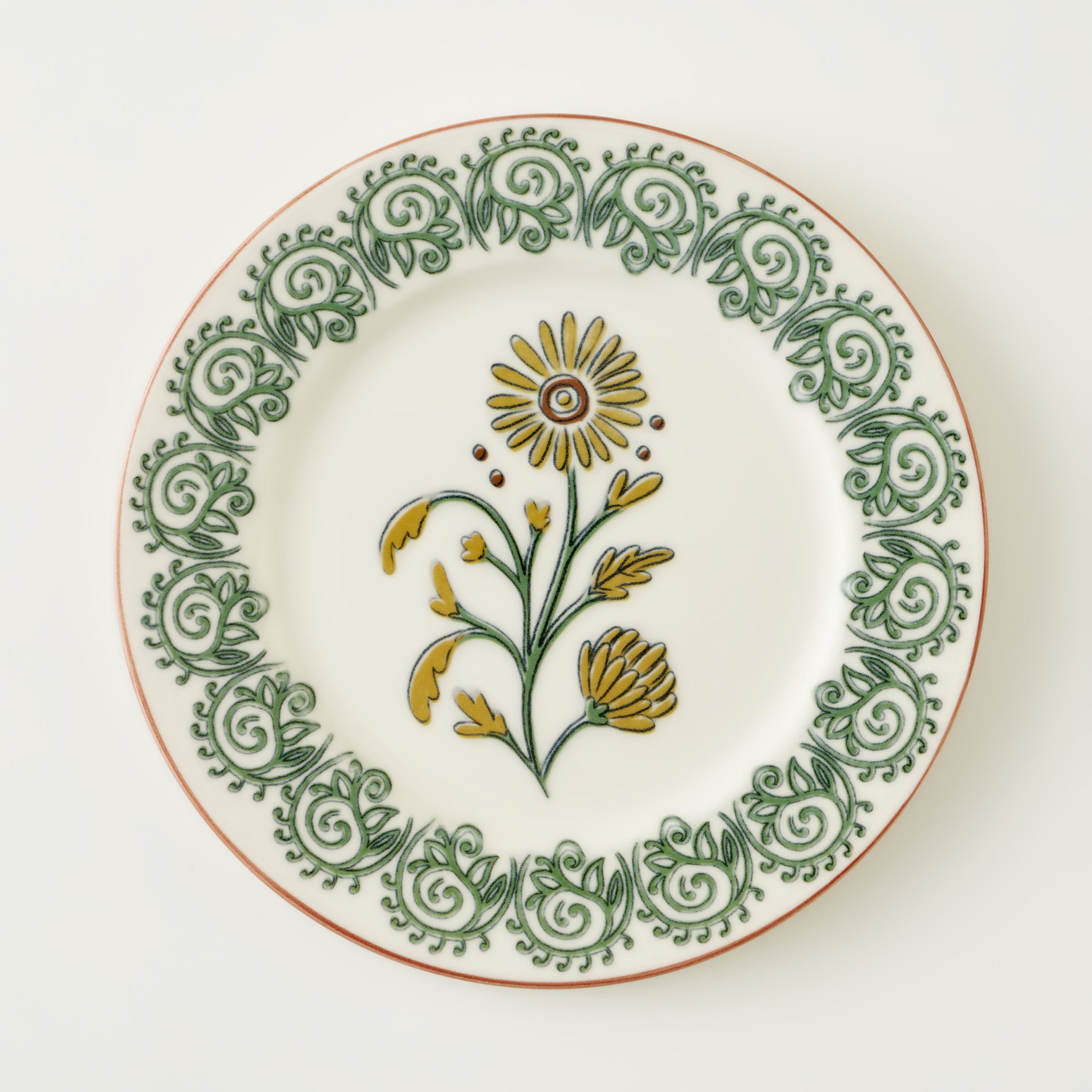 Indian Flower Porcelain Dinner Plate