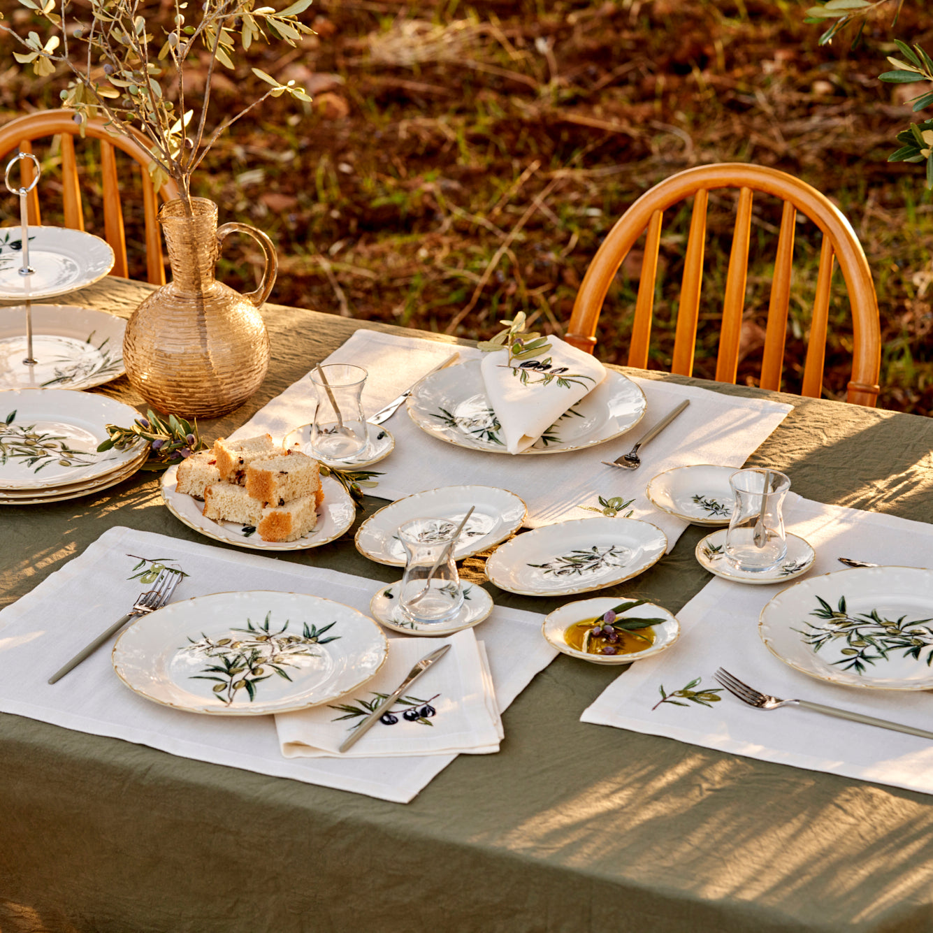 Olive Porcelain Oval Serving Platter