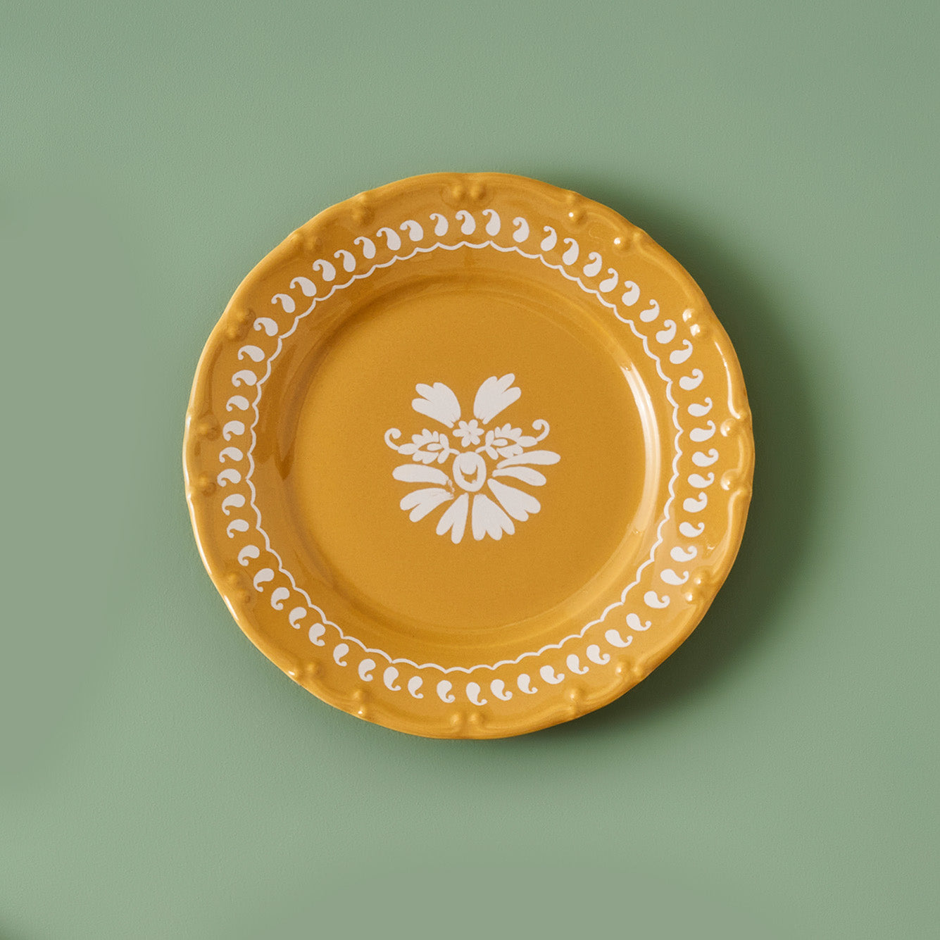 Indian Mustard Porcelain Dessert Plate (Set of 4)