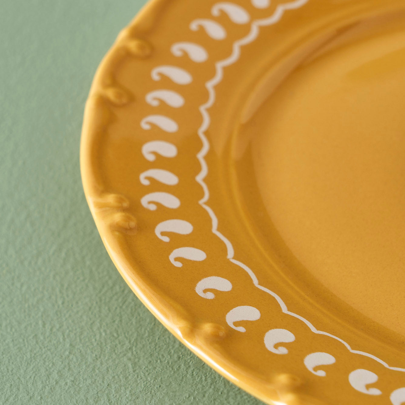 Indian Mustard Porcelain Dessert Plate (Set of 4)