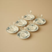 Bleu Blanc 6 Piece Tea Glass - Saucer Set