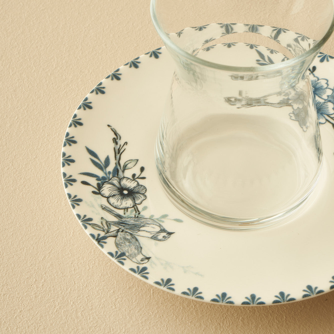 Bleu Blanc 6 Piece Tea Glass - Saucer Set