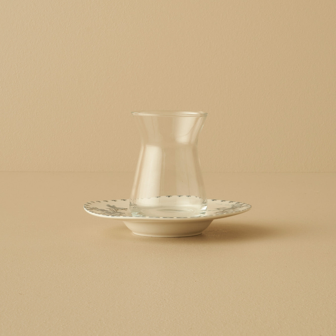Bleu Blanc 6 Piece Tea Glass - Saucer Set