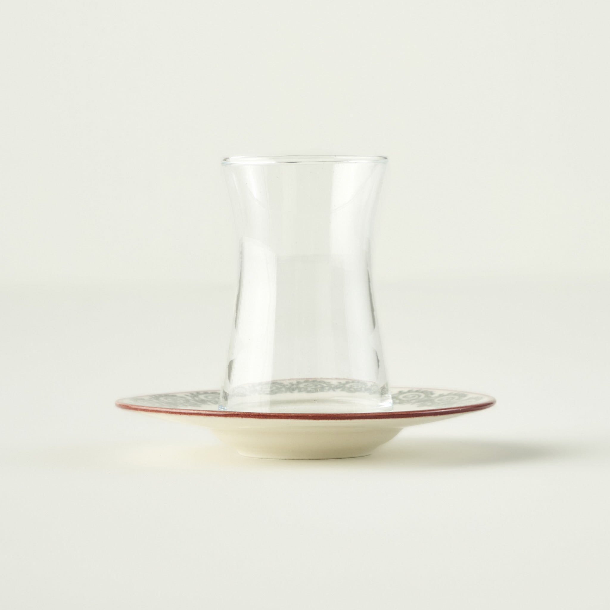 Indian Tea Glass Set with Saucers (6-Piece)