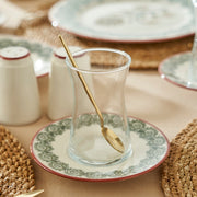 Indian 6 Piece Tea Glass - Saucer Set