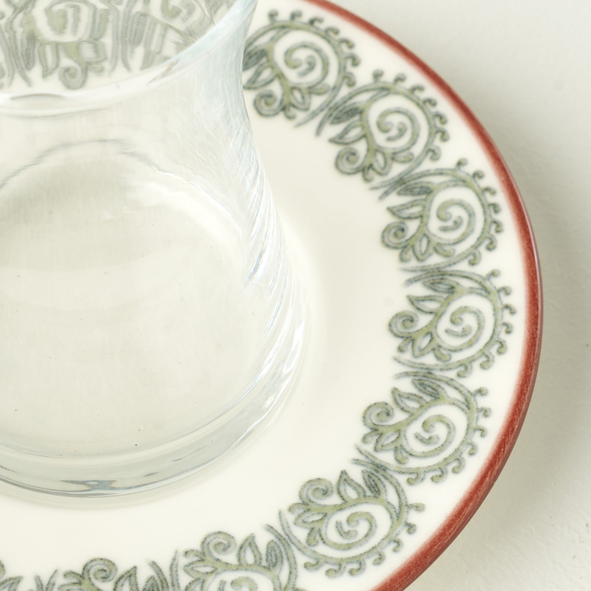 Indian Tea Glass Set with Saucers (6-Piece)