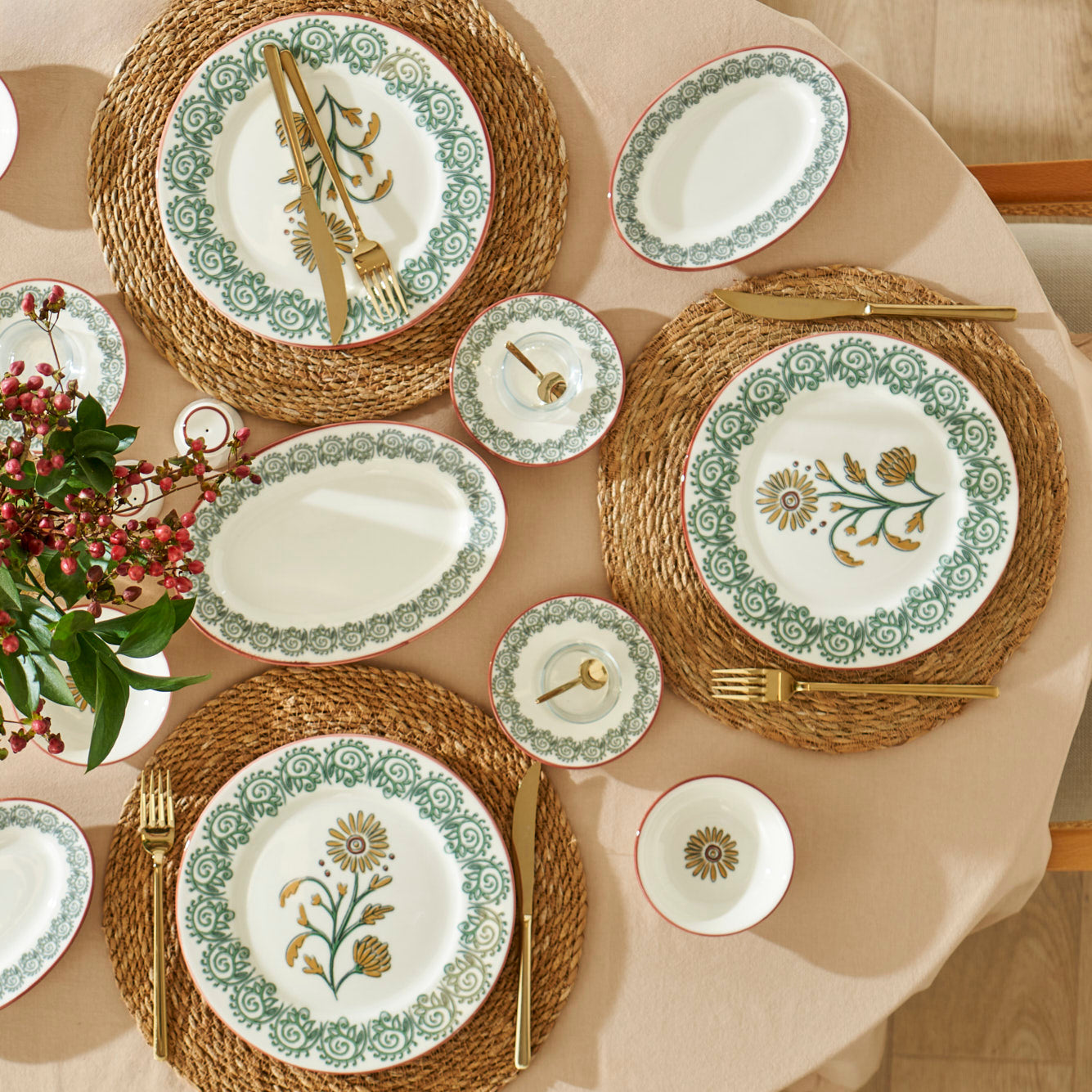 Indian 6 Piece Tea Glass - Saucer Set