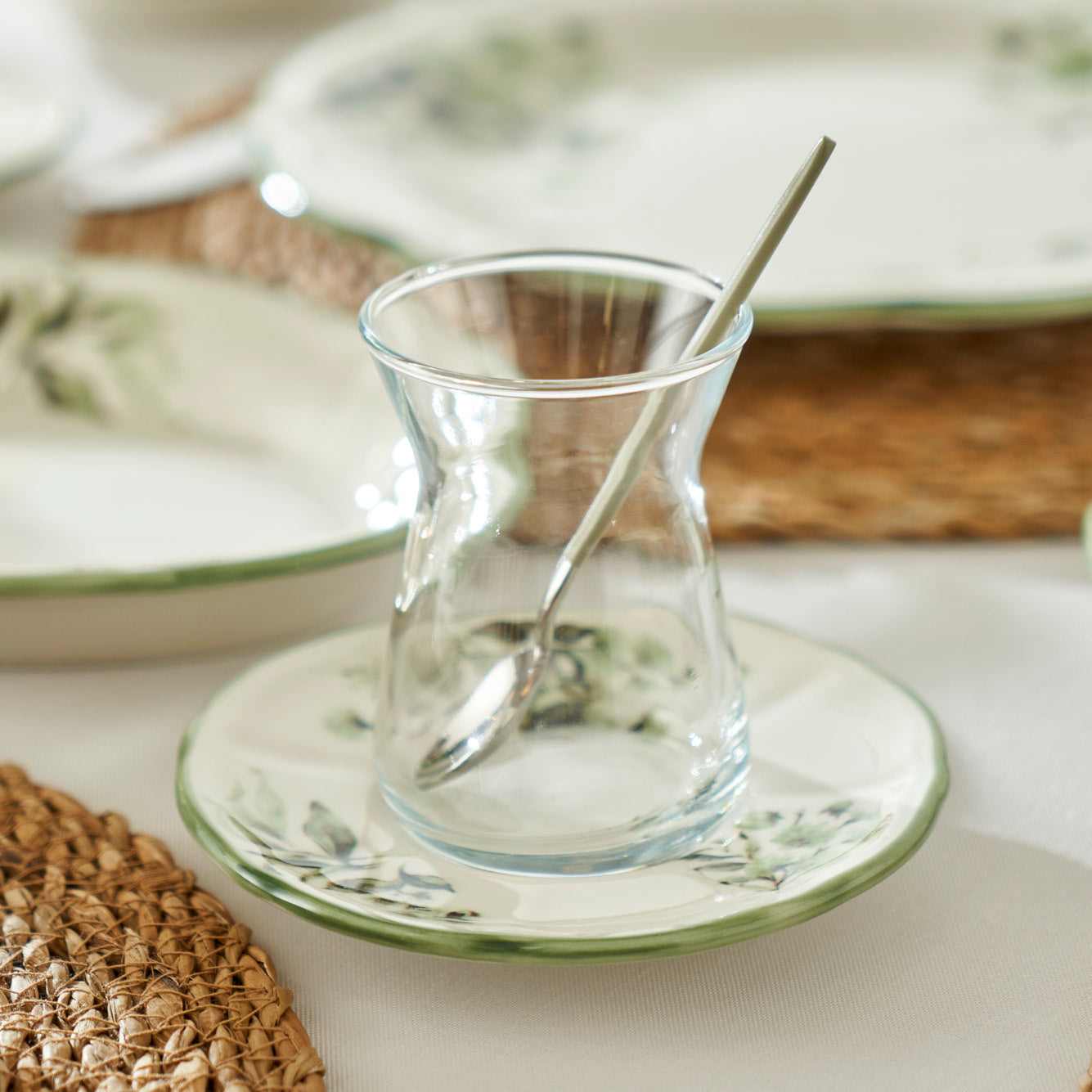 Julia 6 Piece Tea Glass - Saucer Set