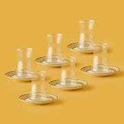 Lemoncello 6 Piece Tea Glass - Saucer Set