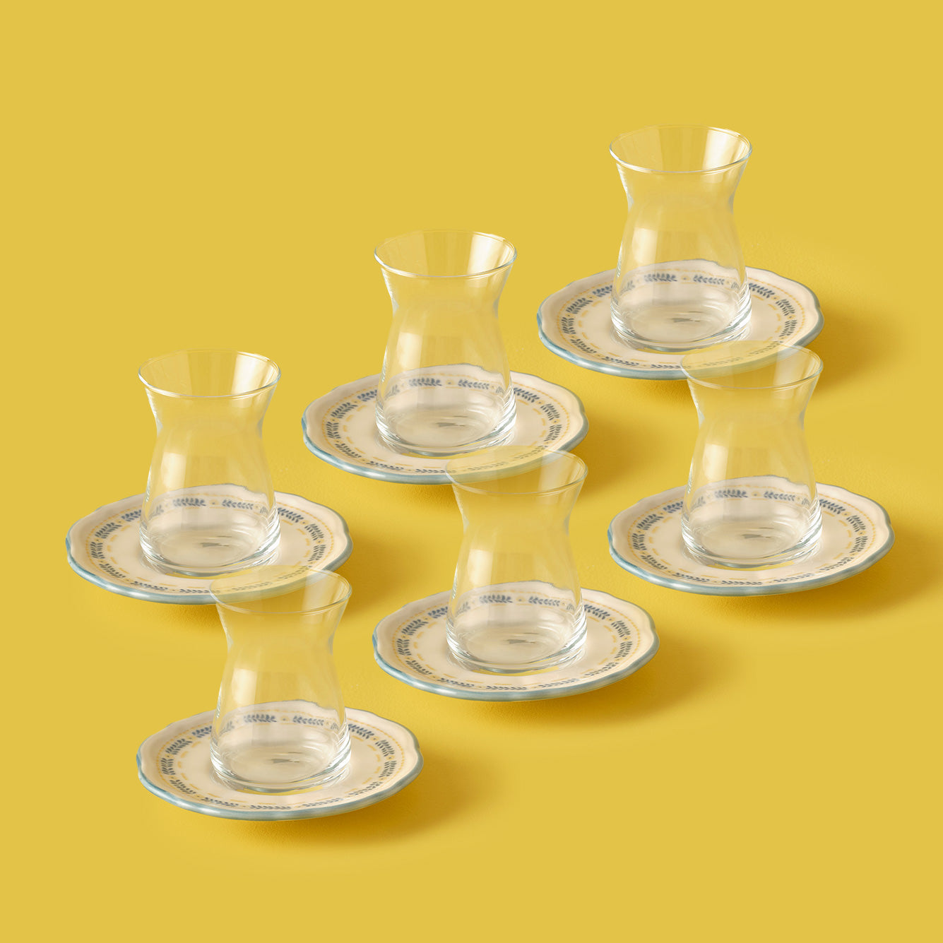 Liana 6 Piece Tea Glass - Saucer Set