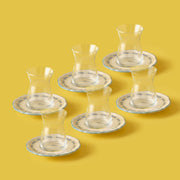 Liana 6 Piece Tea Glass - Saucer Set