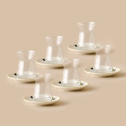 Olive 6 Piece Tea Glass - Saucer Set