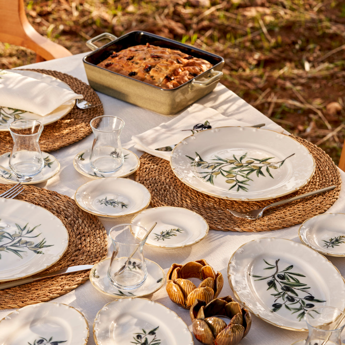 Olive 6 Piece Tea Glass - Saucer Set