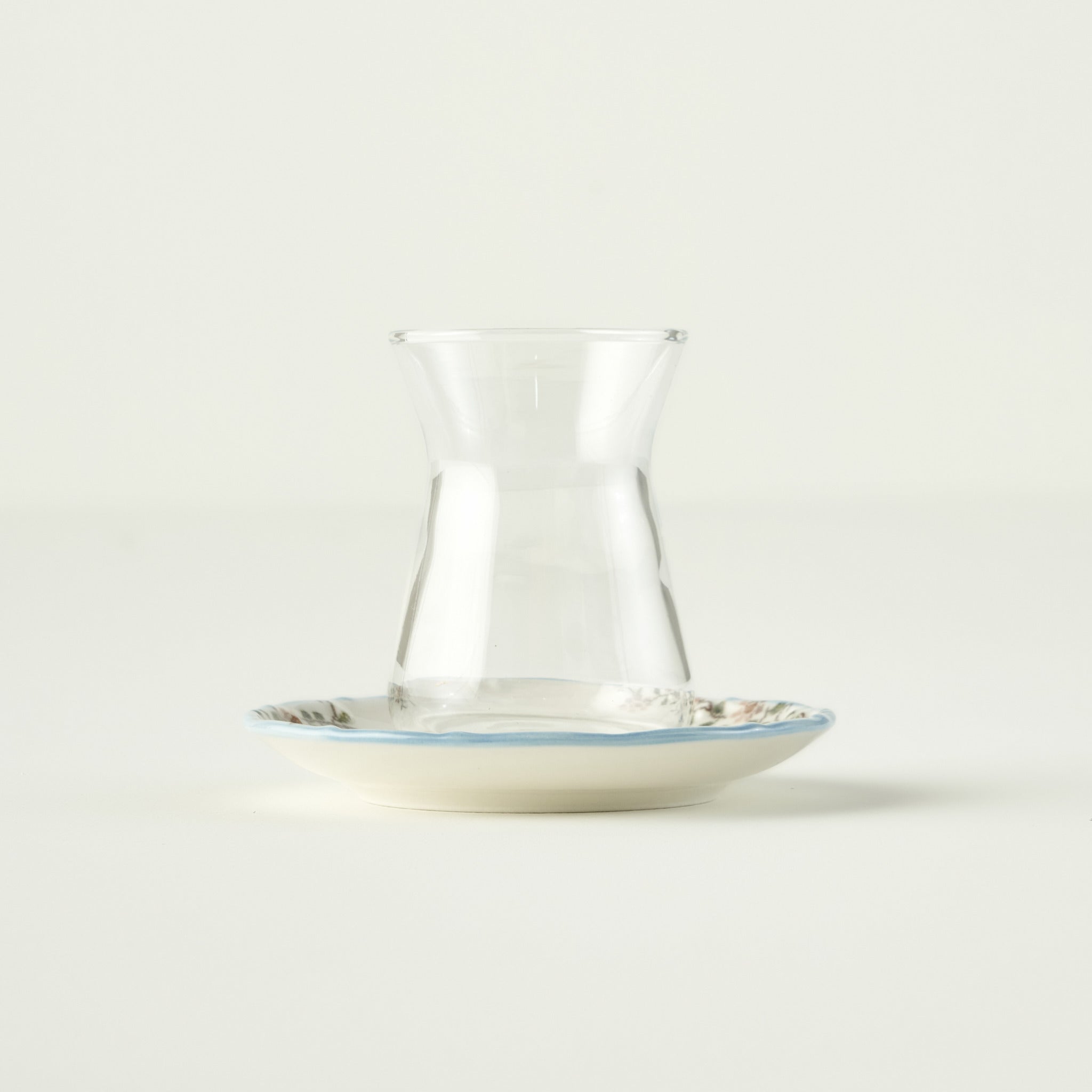 Vintage Tea Glass Set with Saucers (6-Piece)