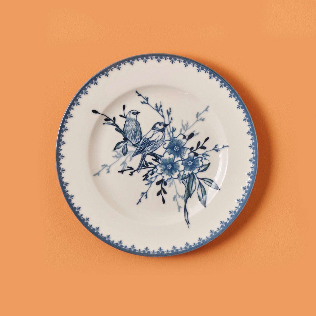 Bleu Blanc Birds Dessert Plate