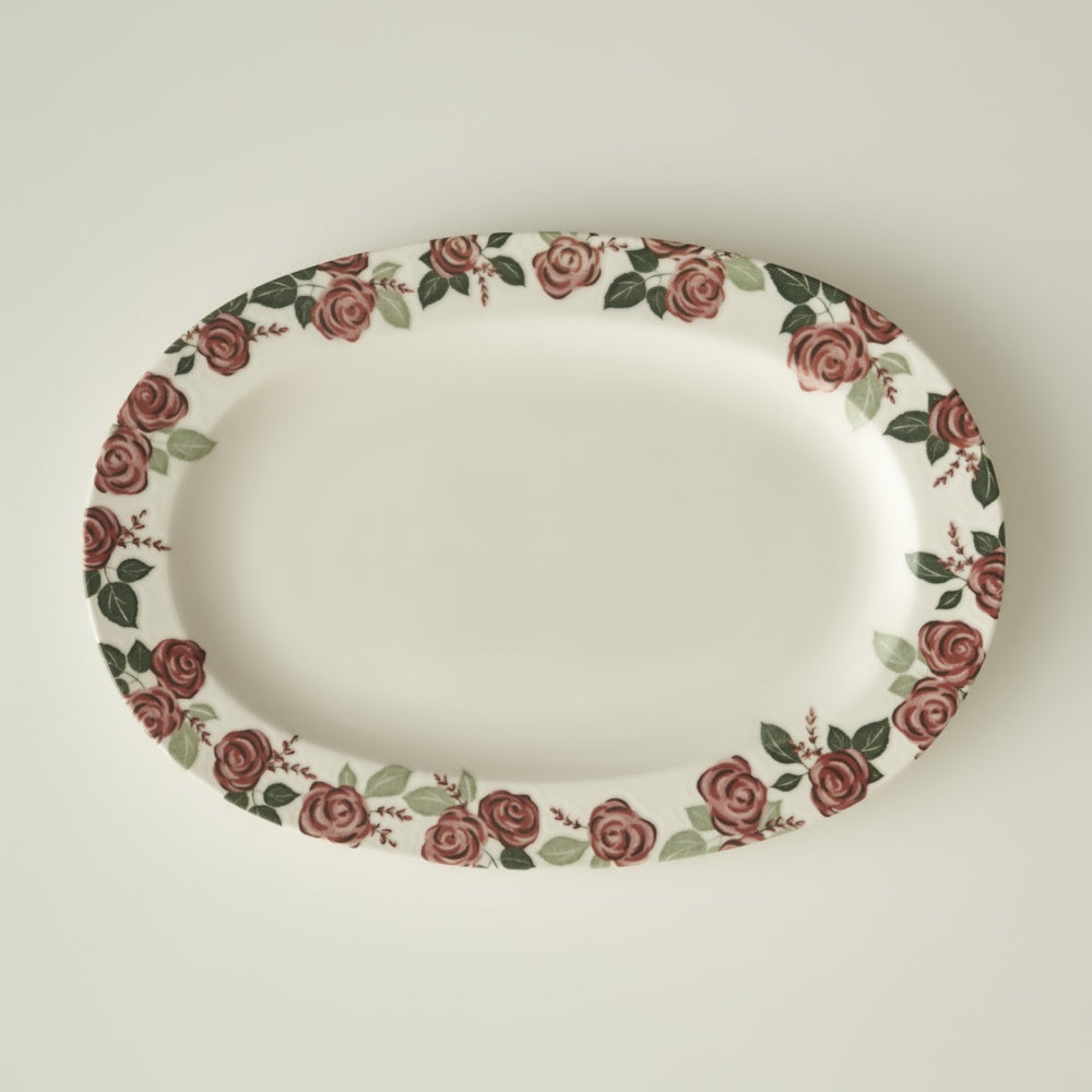 Rose Bordered Serving Plate
