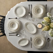 Victoria Porcelain 24 Piece Dinnerware Set Silver