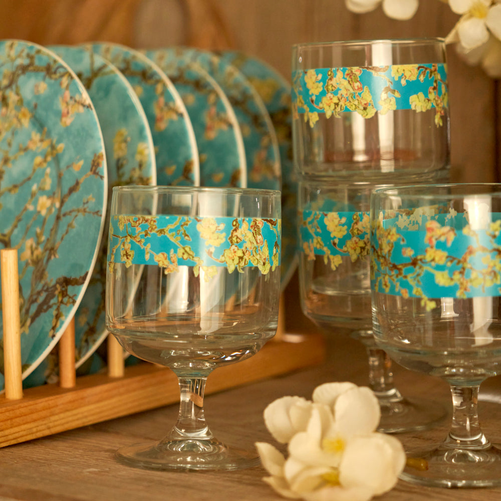 Van Gogh Almond Blossom Glass Cup detail view