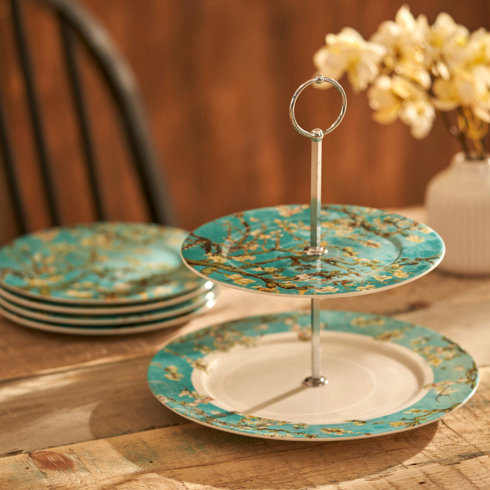Van Gogh Almond Blossom 2-Tier Serving Stand