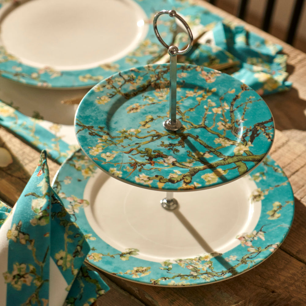 Van Gogh Almond Blossom 2-Tier Serving Stand detail view