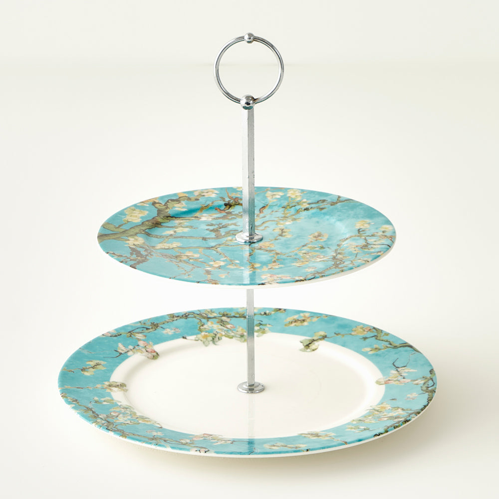 Van Gogh Almond Blossom 2-Tier Serving Stand detail view