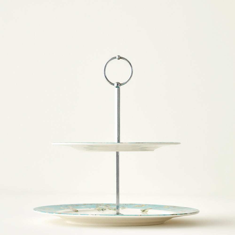 Van Gogh Almond Blossom 2-Tier Serving Stand detail view