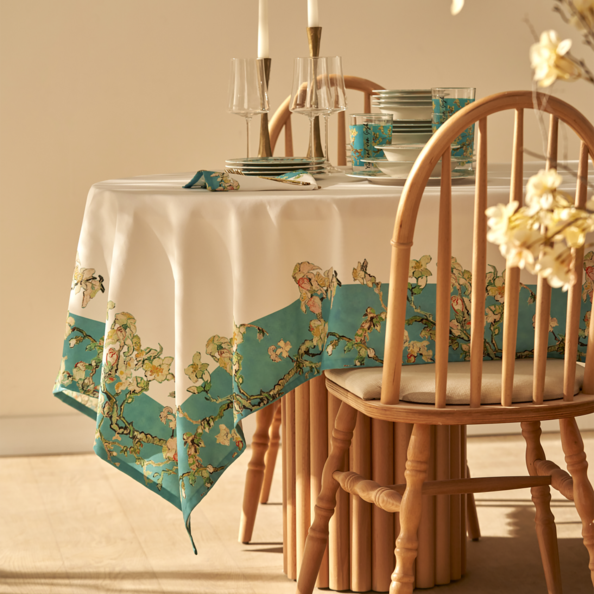 Van Gogh Almond Blossom Printed Tablecloth detail view