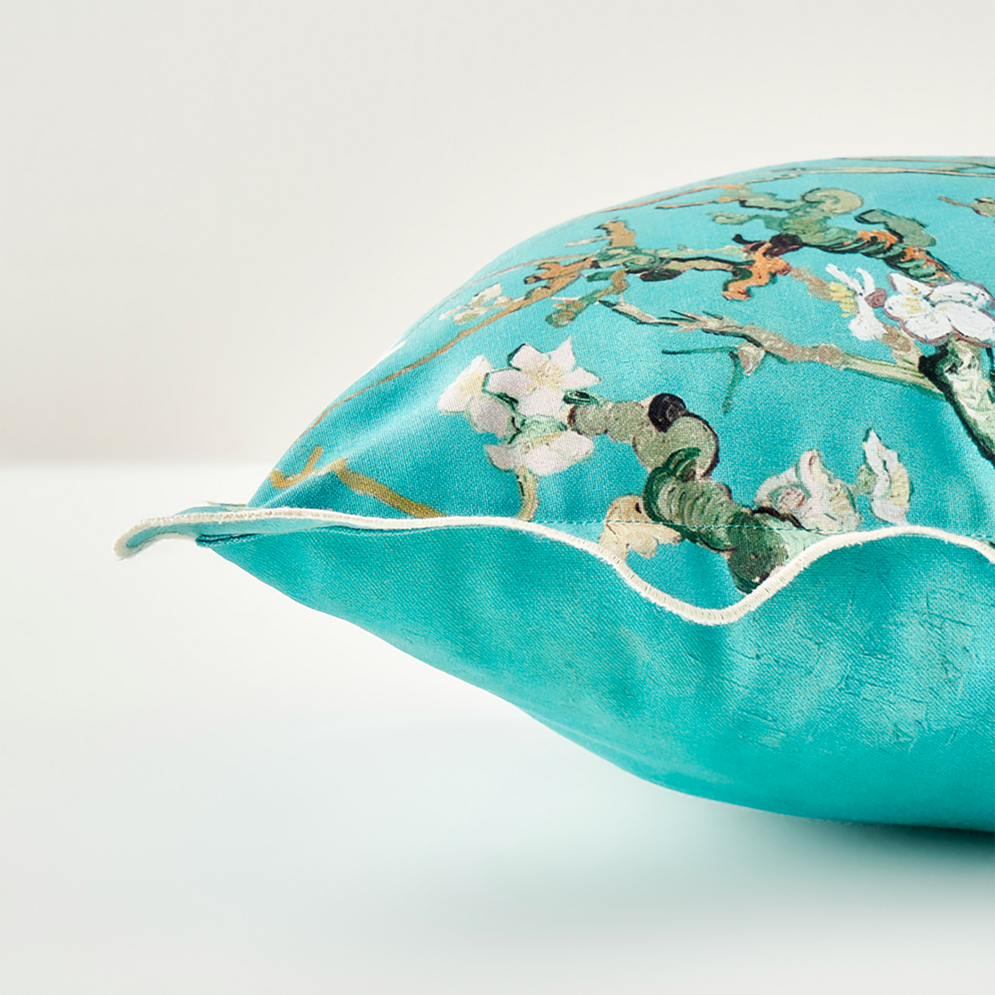 Van Gogh Almond Blossom Scallop Decorative Pillowcase detail view