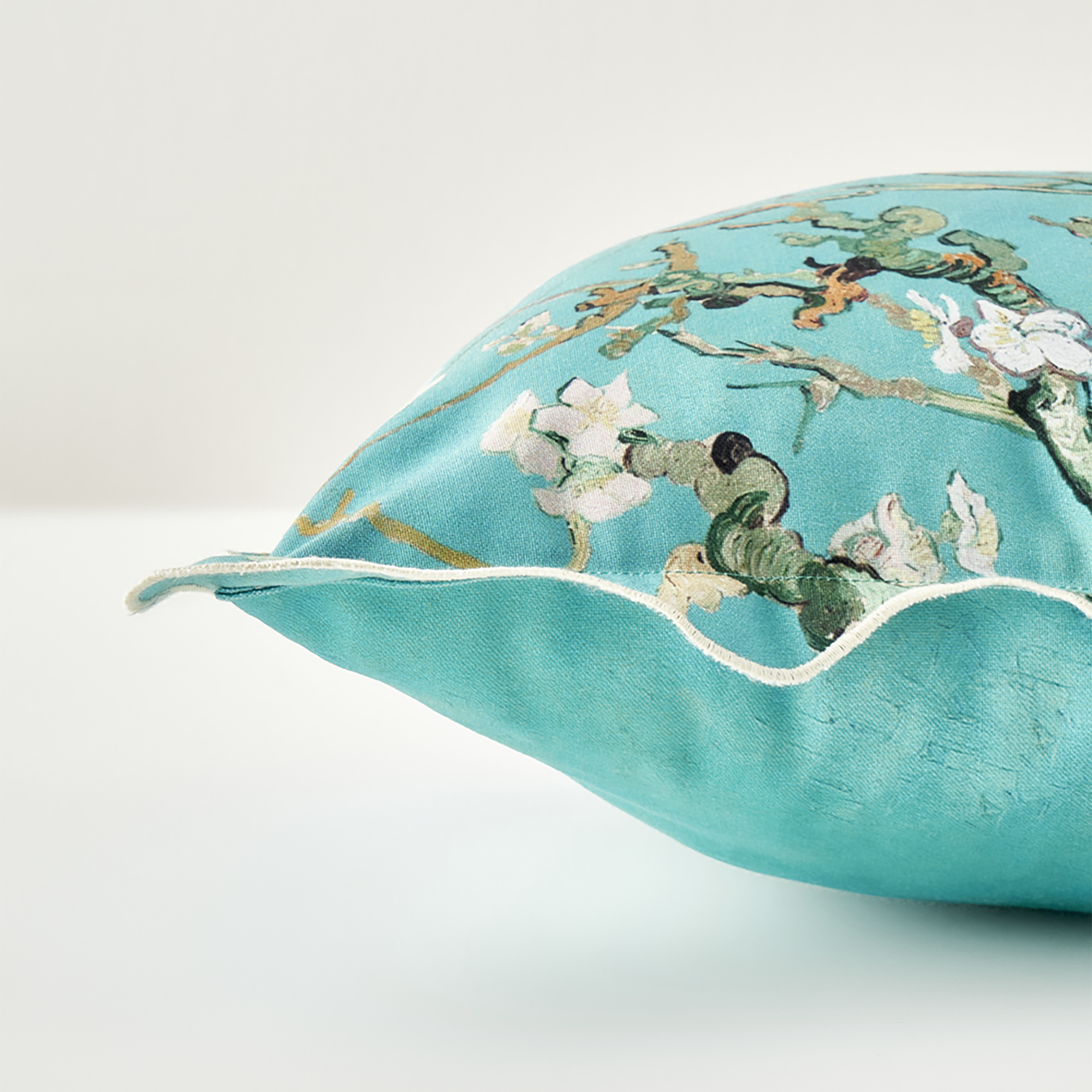 Van Gogh Almond Blossom Scallop Decorative Pillowcase detail view