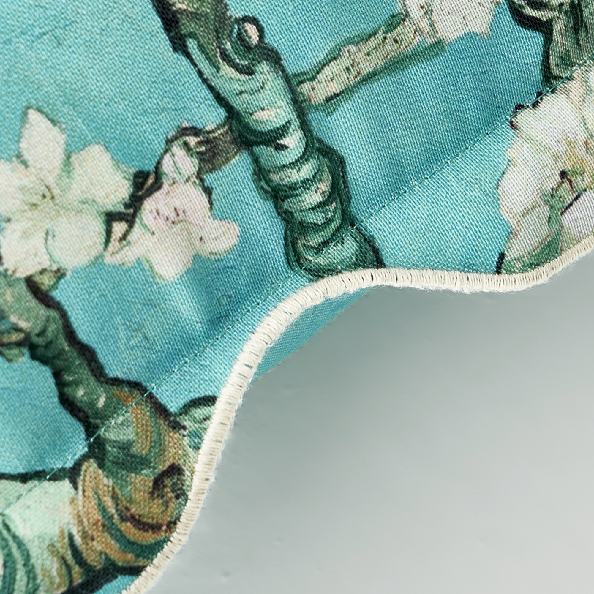 Van Gogh Almond Blossom Scallop Decorative Pillowcase detail view