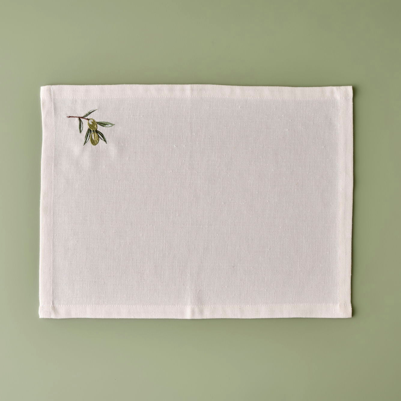 Olive Embroidered Placemat