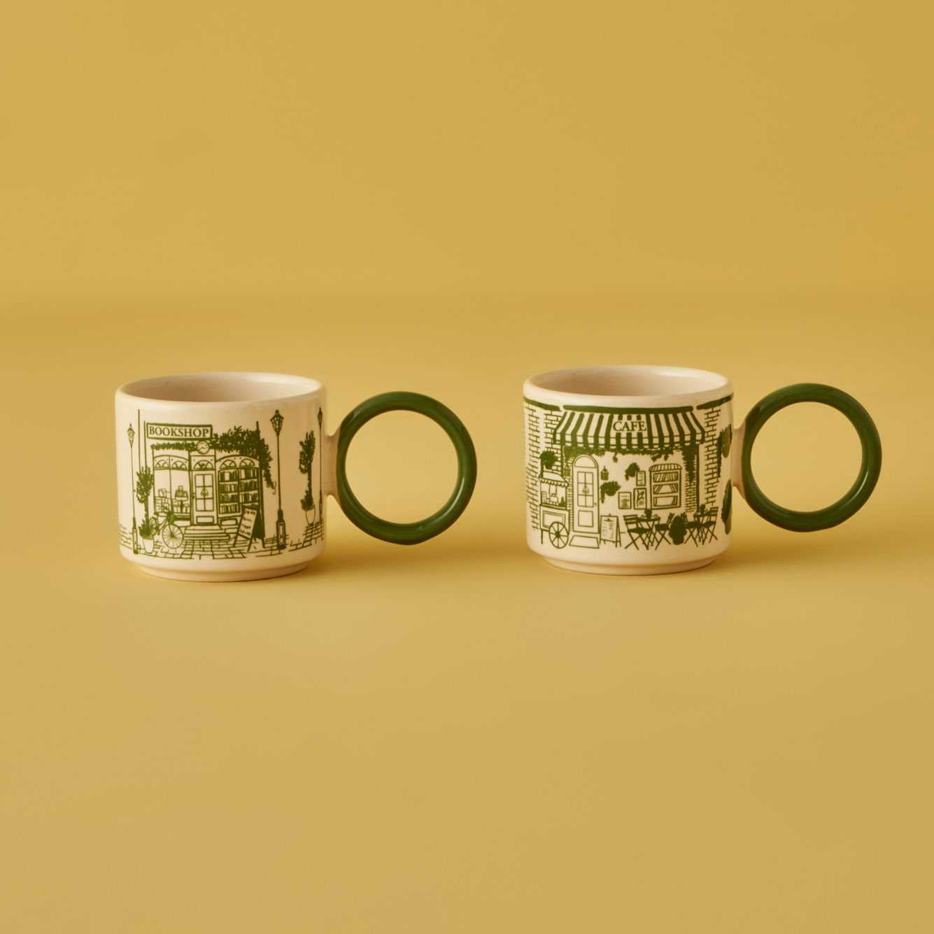 Scene Ceramic Cup Set (2 Pieces)