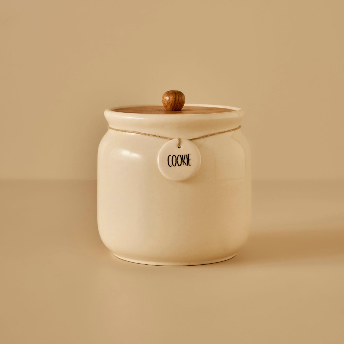 Ceramic Jar with Acacia Lid